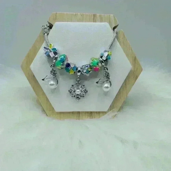 Cute Charm Bracelet with Rhinestone Accents - Picture 4 of 4